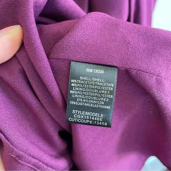 Halston Heritage Draped Mini Dress Purple Beaded Wrap Sleeveless Strapless 12 - Picture 11 of 13